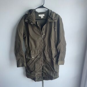 H&M L.O.G.G. • Army Green Cinched Waist Hooded Utility Jacket | Size 4*​